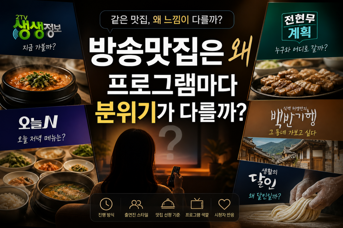 방송맛집은 왜 프로그램마다 
