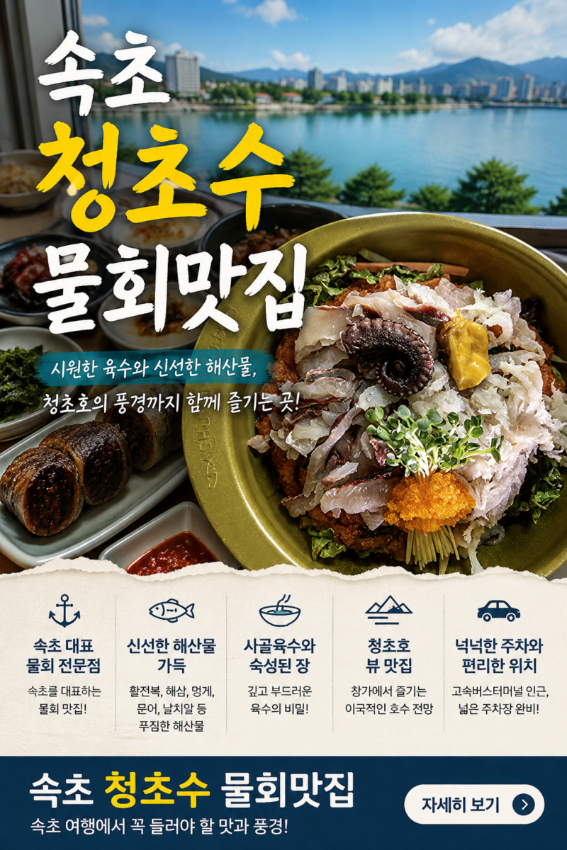 속초 청초수 물회맛집