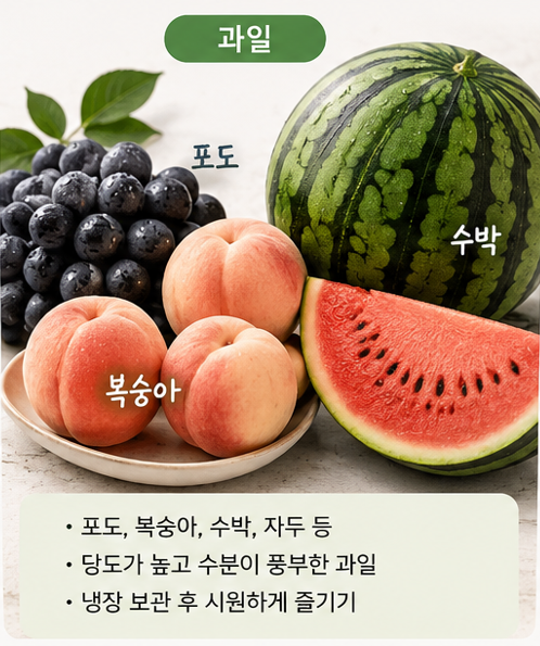 8월 제철음식 총정리, 해산물·과일·나물