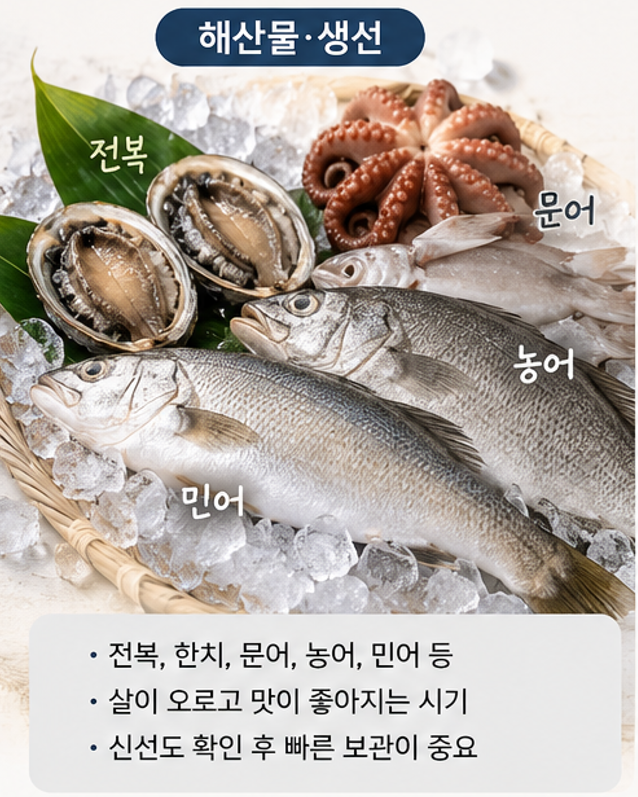 8월 제철음식 총정리, 해산물·과일·나물